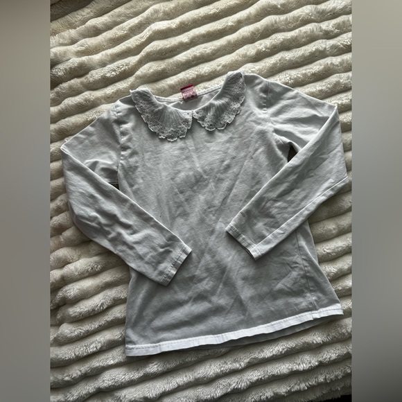 White long sleeve top size 7 - Picture 1 of 3